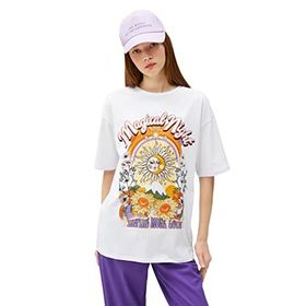 Koton 3SAL10040IK Ekru Pamuklu Kadın T-shirt