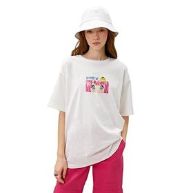 Koton 3SAL10048IK010 Beyaz Baskılı Kadın T-Shirt