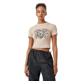 Koton 3SAL10054IK057 Bej Kadın Crop T-Shirt