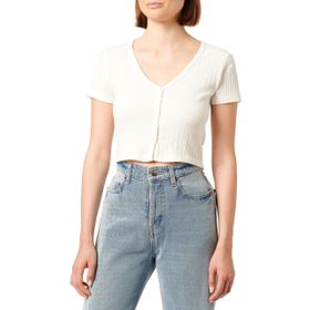 Koton 3SAL10059IK002 Ekru Kadın Crop T-Shirt