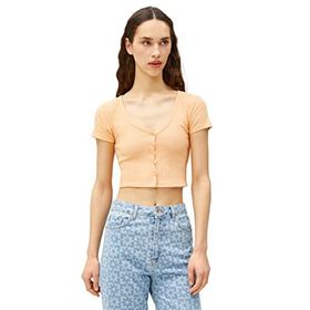 Koton 3SAL10059IK202 Turuncu Kadın Crop T-Shirt