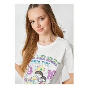 Koton 3SAL10064IK Beyaz Kadın T-shirt
