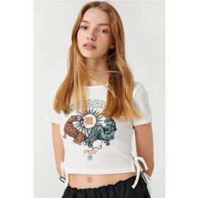 Koton 3SAL10073IK 001 Kırık Beyaz Genç Kız T-shirt