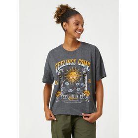 Koton 3SAL10084IK Antrasit Kadın T-Shirt