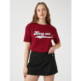 Koton 3SAL10117IK Bordo Kadın T-shirt