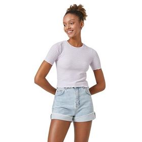 Koton 3SAL10138IK3S5 Lila Kadın Crop T-Shirt