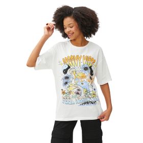 Koton 3SAL10161IK Ekru Baskılı Kadın T-shirt