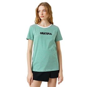 Koton 3SAL10197IK7S8 Yeşil Kadın T-Shirt