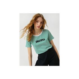 Koton 3SAL10197IK7S8 Yeşil Kadın T-Shirt