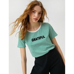 Koton 3SAL10197IK7S8 Yeşil Kadın T-Shirt