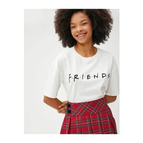 Koton 3SAL10199IK Ekru Kadın T-shirt