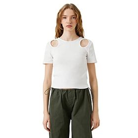 Koton 3SAL10210IK010 Ekru Kadın T-Shirt