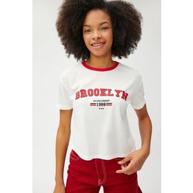 Koton 3SAL10229IK Ekru Kadın T-shirt