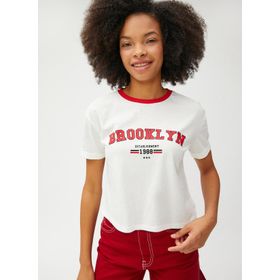 Koton 3SAL10229IK Ekru Kadın T-shirt