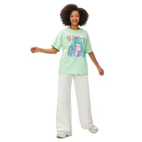 Koton 3SAL10230IK762 Yeşil Baskılı Kadın T-Shirt