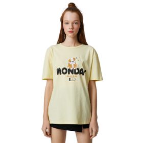 Koton 3SAL10240IK Sarı Pamuklu Kadın T-shirt