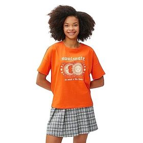 Koton 3SAL10259IK 209 Turuncu Baskılı Kadın T-shirt