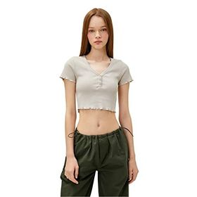 Koton 3SAL10271IK Bej Kadın T-shirt