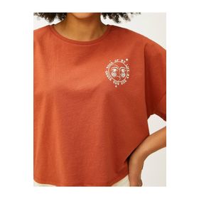 Koton 3SAL10279IK Kahverengi Kadın T-Shirt