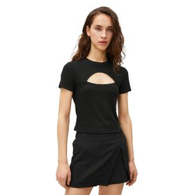 Koton 3SAL10281IK Siyah Kadın T-Shirt