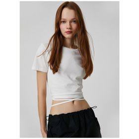 Koton 3SAL10282IK Ekru Kadın T-shirt