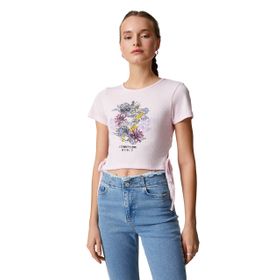 Koton 3SAL10287IK353 Lila Kadın Crop T-Shirt