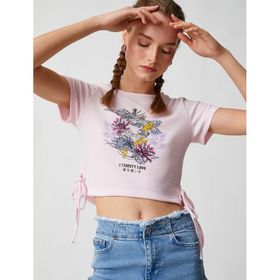 Koton 3SAL10287IK353 Lila Kadın Crop T-Shirt