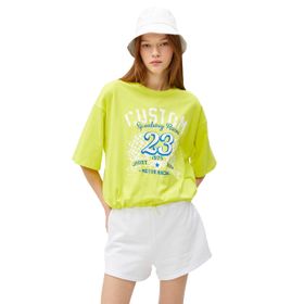 Koton 3SAL10288IK Yeşil Baskılı Kadın T-shirt
