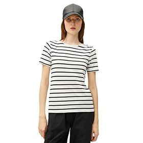 Koton 3SAL10289IK Siyah Beyaz Çizgili Kadın T-Shirt