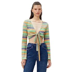Koton 3SAL10290IK Geometrik Desenli Kadın T-shirt