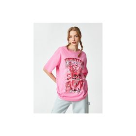 Koton 3SAL10309IK Pembe Kadın T-shirt