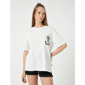 Koton 3SAL10310IK Ekru Kadın T-shirt