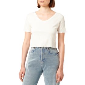 Koton 3SAL10312IK010 Ekru Kadın Crop T-Shirt
