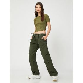 Koton 3SAL10718IK875 Haki Kadın T-Shirt