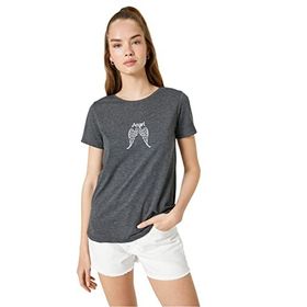 Koton 3SAL10859IK Antrasit Kadın T-shirt