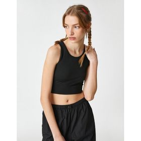 Koton 3SAL30086IK999 Siyah Kadın Crop Atlet