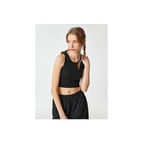 Koton 3SAL30086IK999 Siyah Kadın Crop Atlet