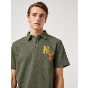 Koton 3SAM10011MK 801 Haki Erkek Polyester Jersey Polo Yaka T-Shirt