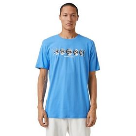 Koton 3SAM10025HK Mavi 1Bm Erkek Pamuk Jersey T-Shirt