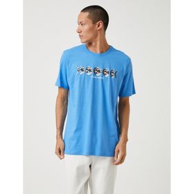 Koton 3SAM10025HK Mavi 1Bm Erkek Pamuk Jersey T-Shirt