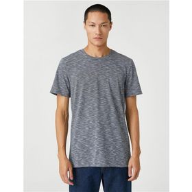 Koton 3SAM10036HK İndigo In3 Erkek Pamuk Jersey T-Shirt