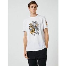 Koton 3SAM10038HK Beyaz Erkek T-shirt