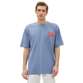 Koton 3SAM10046HK 655 Mavi Erkek Pamuk Jersey T-Shirt