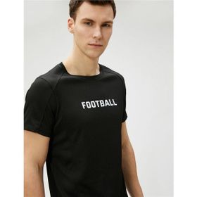 Koton 3SAM10055NK 999 Siyah Polyester Jersey Erkek T-shirt