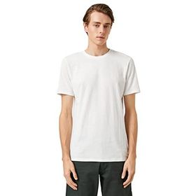 Koton 3SAM10057HK 010 Ekru Erkek Pamuk Jersey T-Shirt