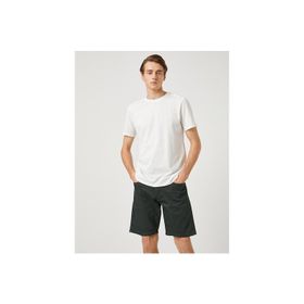 Koton 3SAM10057HK 010 Ekru Erkek Pamuk Jersey T-Shirt