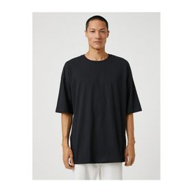 Koton 3SAM10059HK Siyah 999 Erkek Jersey Pamuk T-Shirt