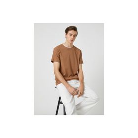 Koton 3SAM10070HK Kahverengi Erkek T-Shirt