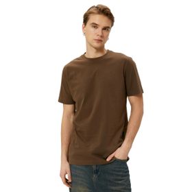 Koton 3SAM10070HK Kahverengi Erkek T-Shirt