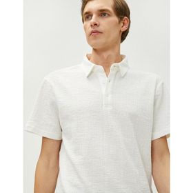 Koton 3SAM10074MK 010 Ekru Erkek Pamuk Jersey Kısa Kol Polo Yaka T-Shirt